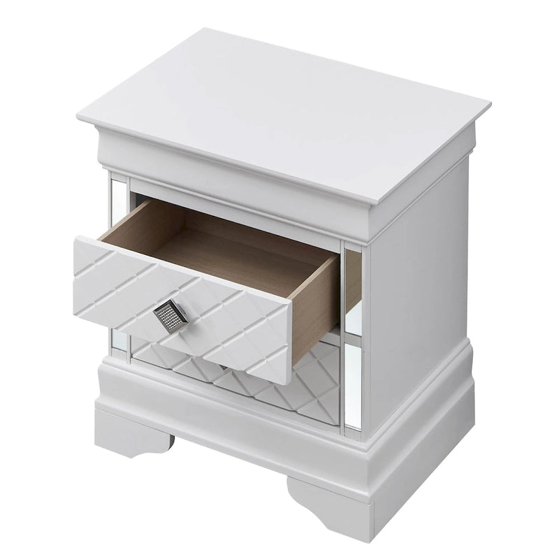 Verona Mirrored Wood 2-drawer Nightstand