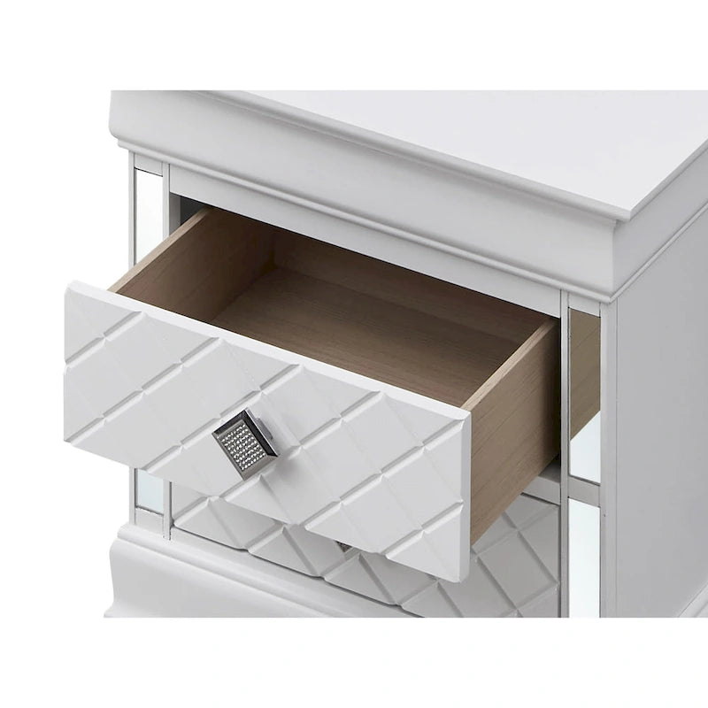 Verona Mirrored Wood 2-drawer Nightstand