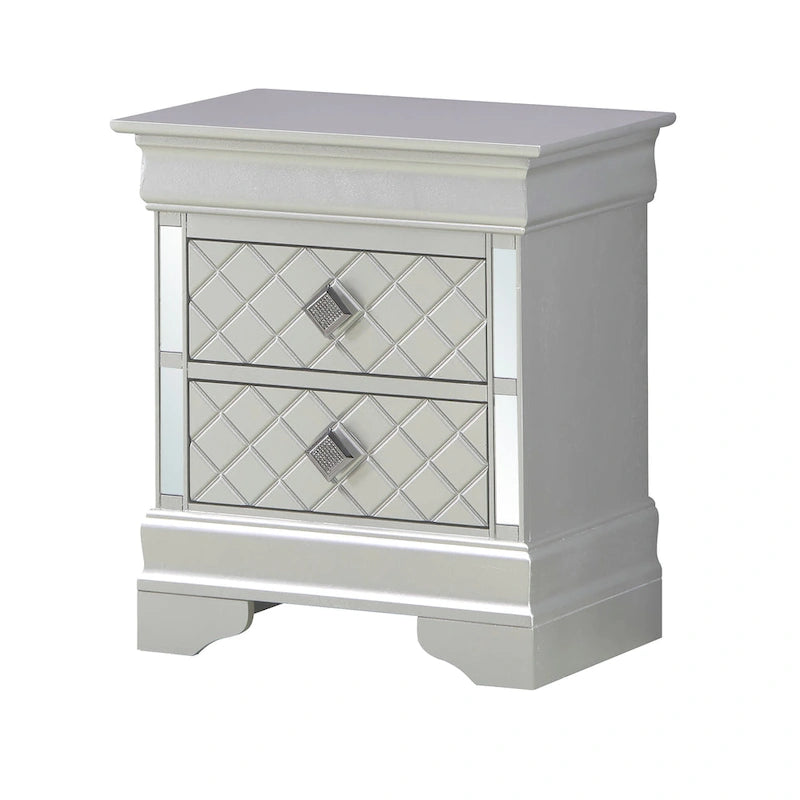 Verona Mirrored Wood 2-drawer Nightstand