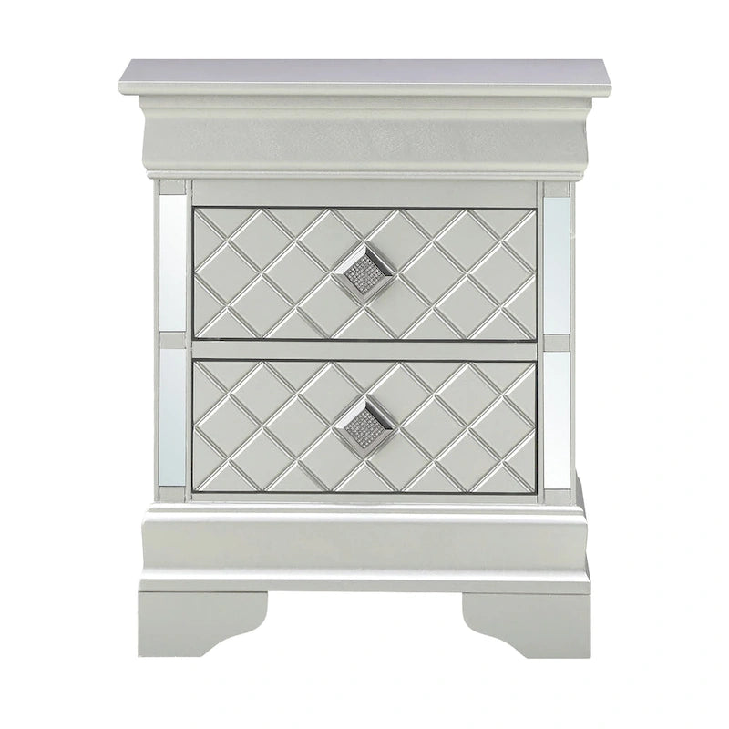 Verona Mirrored Wood 2-drawer Nightstand