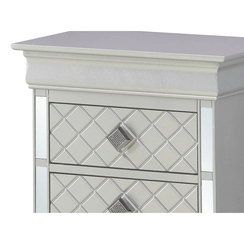 Verona Mirrored Wood 2-drawer Nightstand