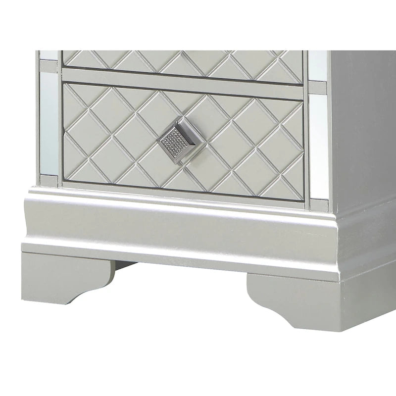 Verona Mirrored Wood 2-drawer Nightstand