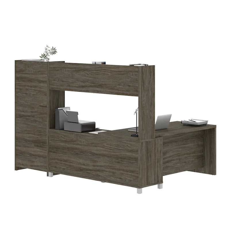 L-Desk with Bookcase