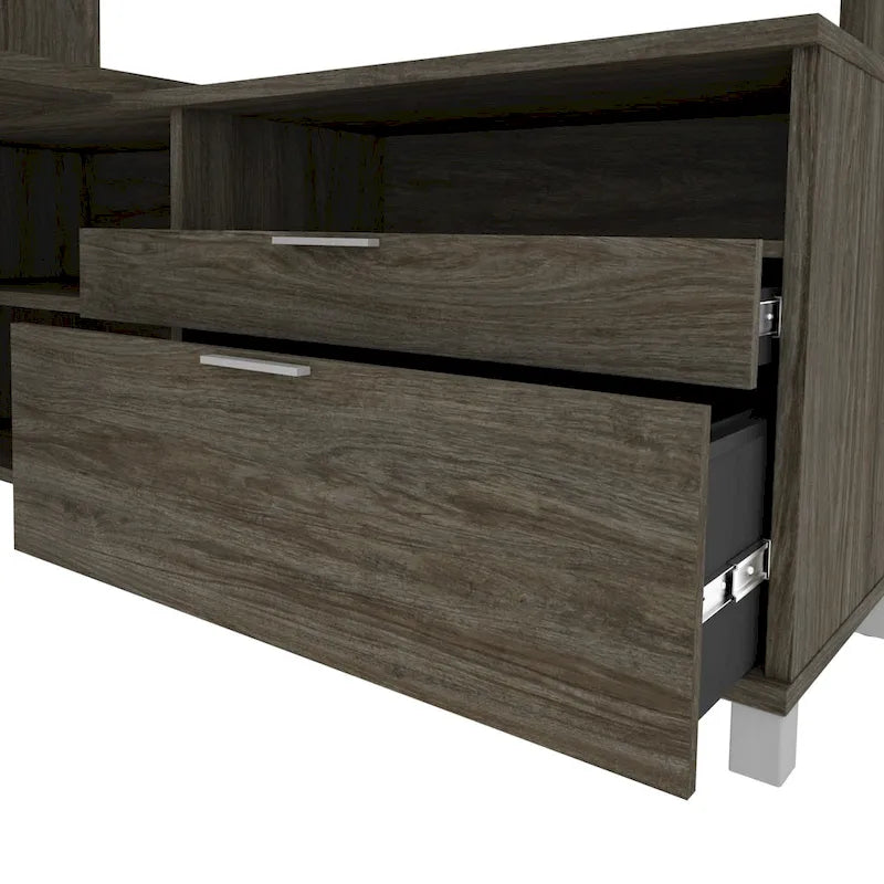 L-Desk with Bookcase
