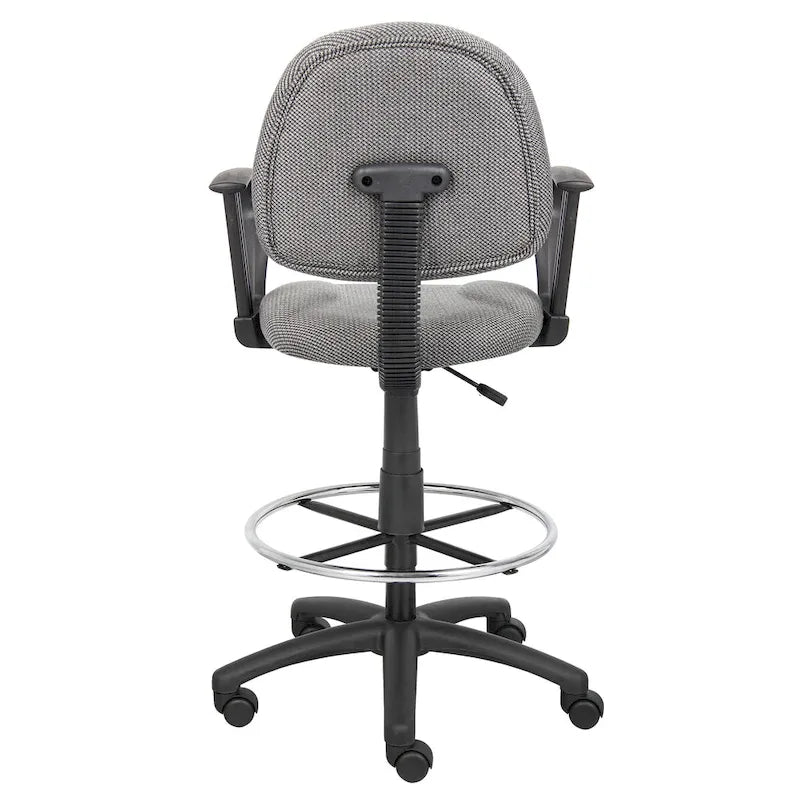 Adjustable Black Loop Arm Drafting Stool with Wheel Casters