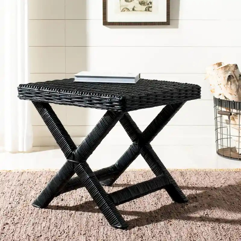 Natural Wicker x-Bench - 22 x 22 x 19.5 - 22Wx22Dx20H
