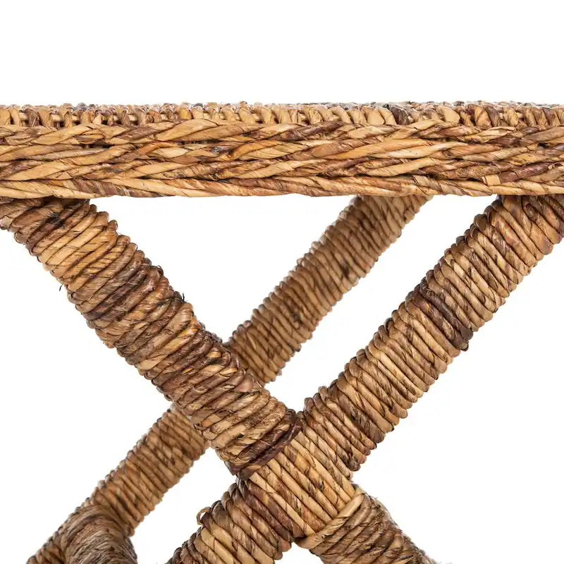 Natural Wicker x-Bench - 22 x 22 x 19.5 - 22Wx22Dx20H