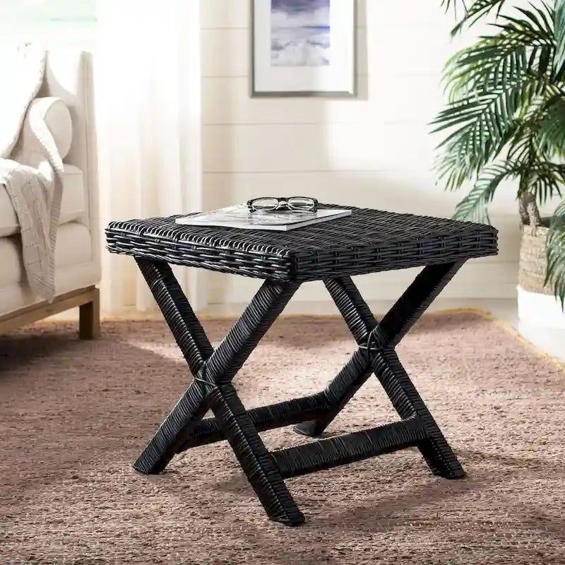 Natural Wicker x-Bench - 22 x 22 x 19.5 - 22Wx22Dx20H