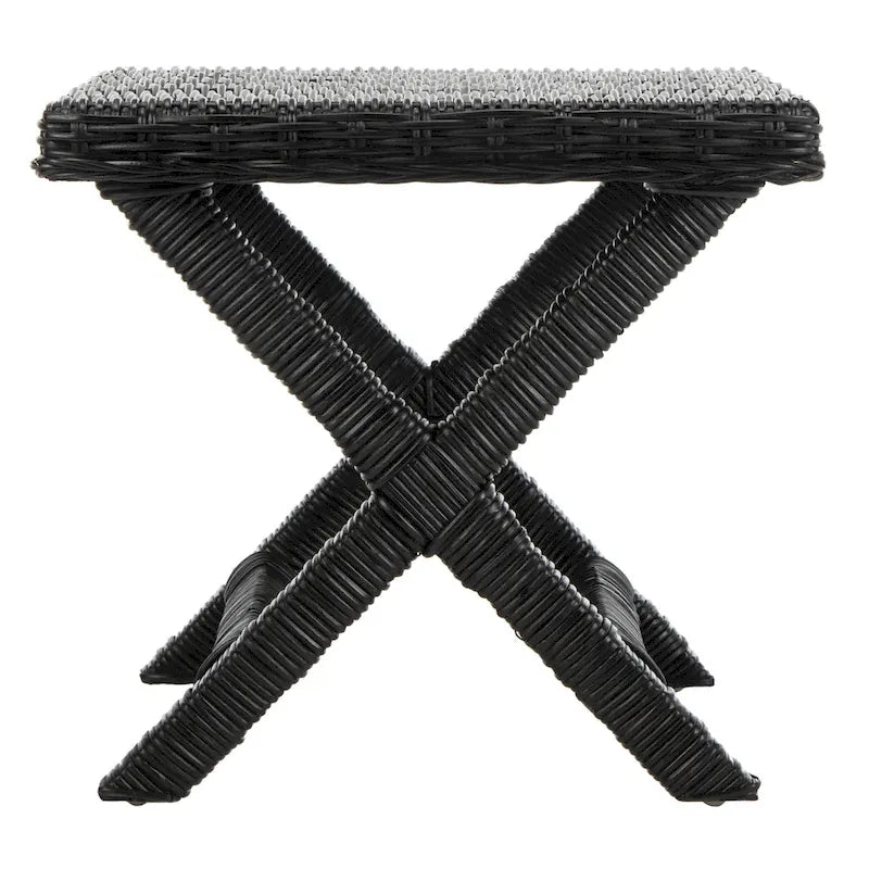 Natural Wicker x-Bench - 22 x 22 x 19.5 - 22Wx22Dx20H