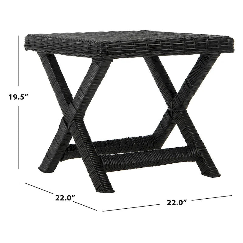 Natural Wicker x-Bench - 22 x 22 x 19.5 - 22Wx22Dx20H