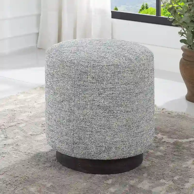 Tweed Round Ottoman