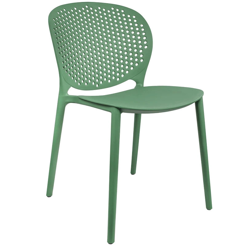 Armless Stacking Molded Matte Dining Side Chairs Patio Indoor Outdoor Kitchen Bedroom Set of 2