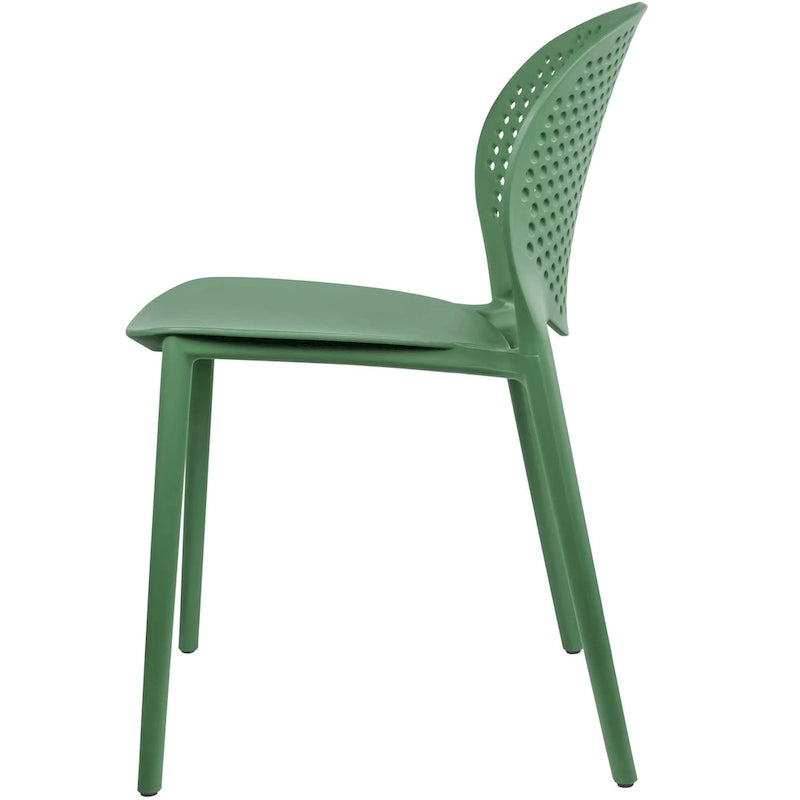 Armless Stacking Molded Matte Dining Side Chairs Patio Indoor Outdoor Kitchen Bedroom Set of 2