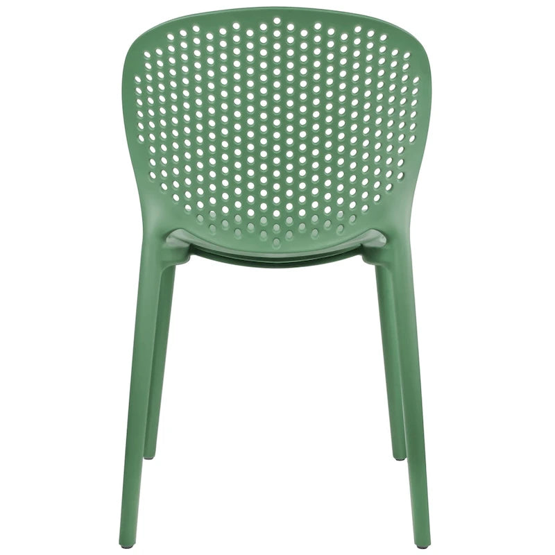 Armless Stacking Molded Matte Dining Side Chairs Patio Indoor Outdoor Kitchen Bedroom Set of 2