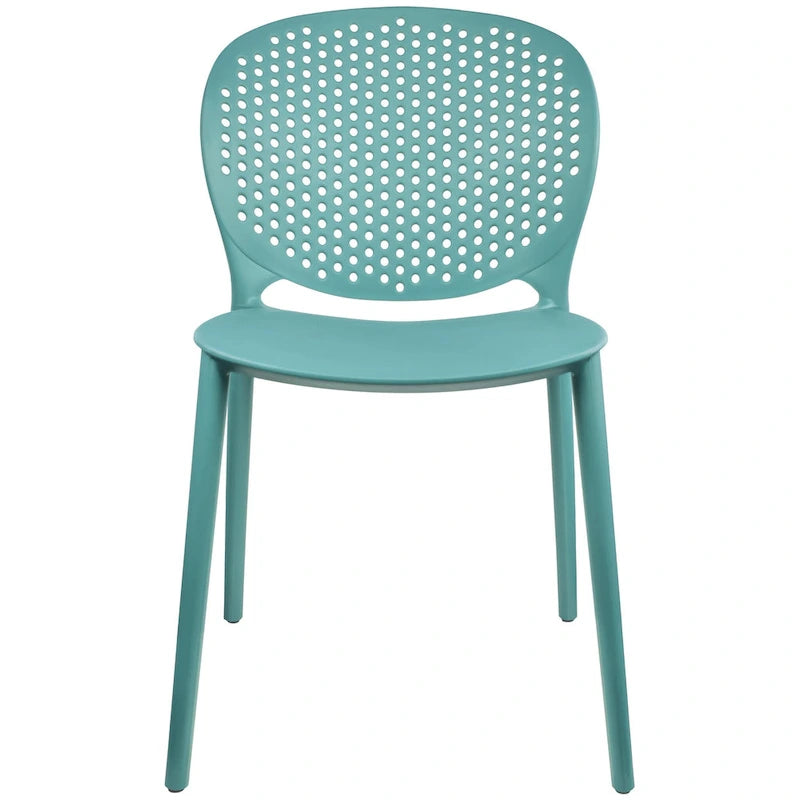 Armless Stacking Molded Matte Dining Side Chairs Patio Indoor Outdoor Kitchen Bedroom Set of 2