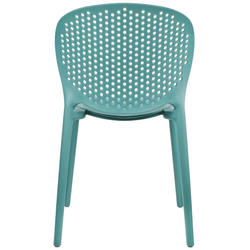 Armless Stacking Molded Matte Dining Side Chairs Patio Indoor Outdoor Kitchen Bedroom Set of 2