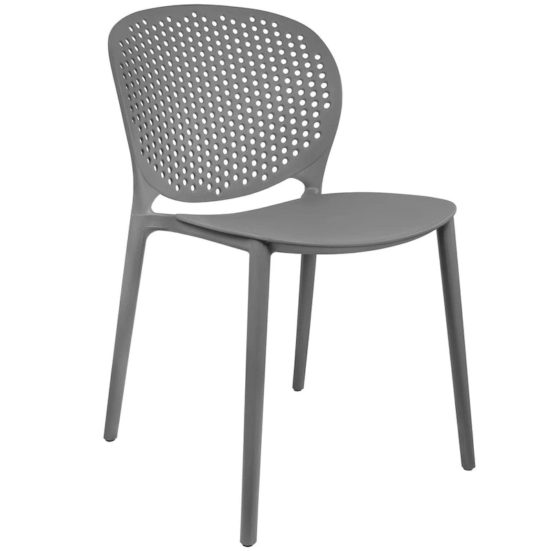 Armless Stacking Molded Matte Dining Side Chairs Patio Indoor Outdoor Kitchen Bedroom Set of 2