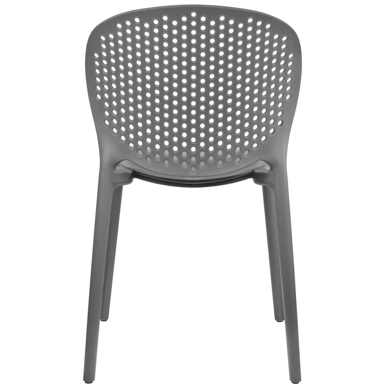 Armless Stacking Molded Matte Dining Side Chairs Patio Indoor Outdoor Kitchen Bedroom Set of 2