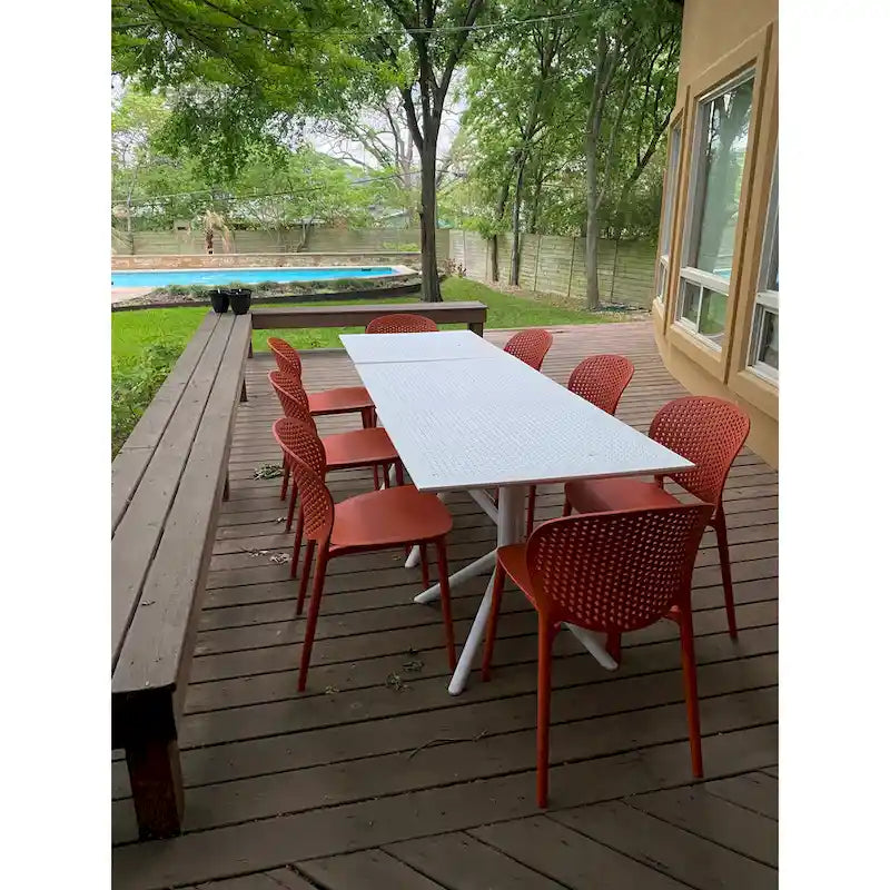 Armless Stacking Molded Matte Dining Side Chairs Patio Indoor Outdoor Kitchen Bedroom Set of 2