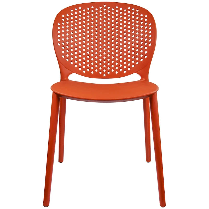 Armless Stacking Molded Matte Dining Side Chairs Patio Indoor Outdoor Kitchen Bedroom Set of 2