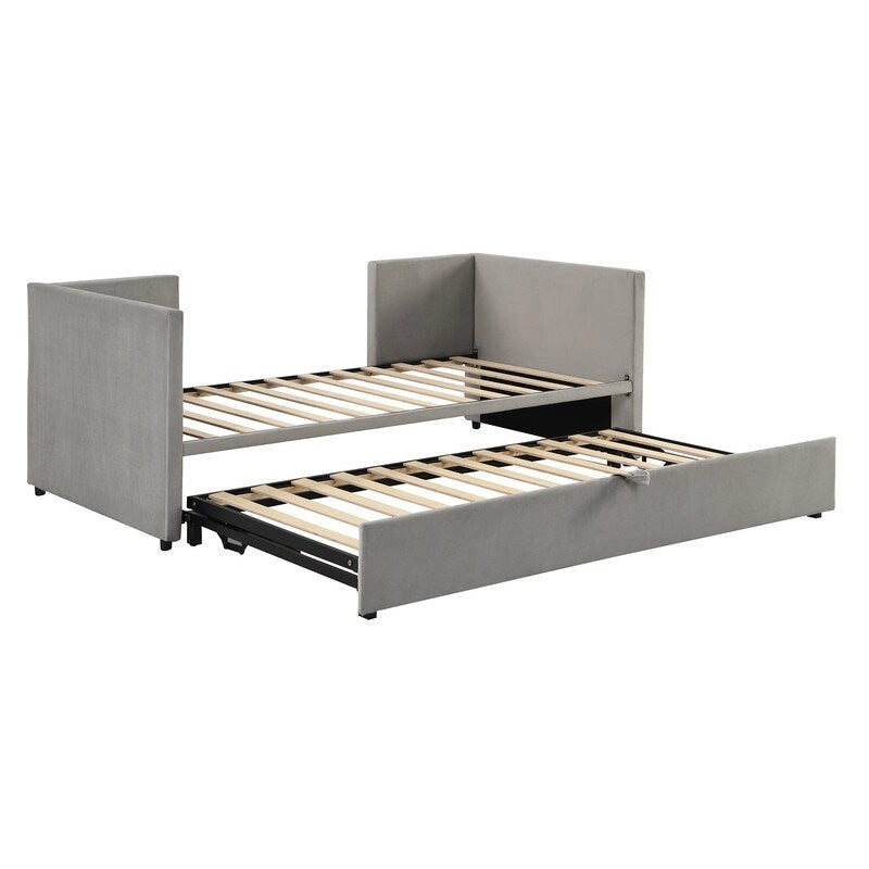 Twin Size Upholstered daybed with Extendable Trundle