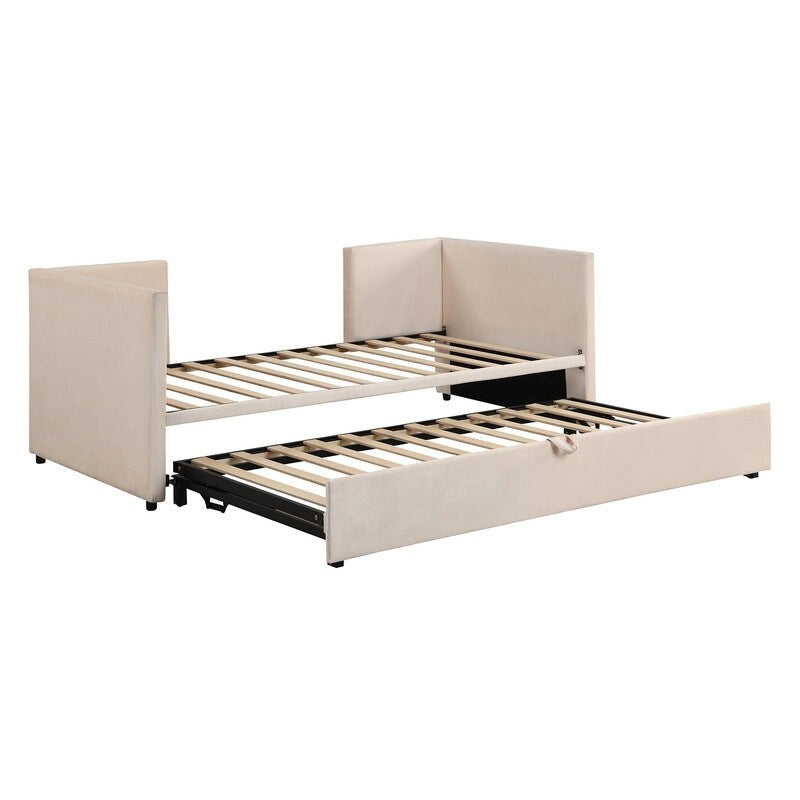 Twin Size Upholstered daybed with Extendable Trundle