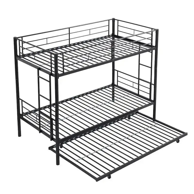 Twin Size Metal Bunk Bed with trundle,Twin Trundle Bed