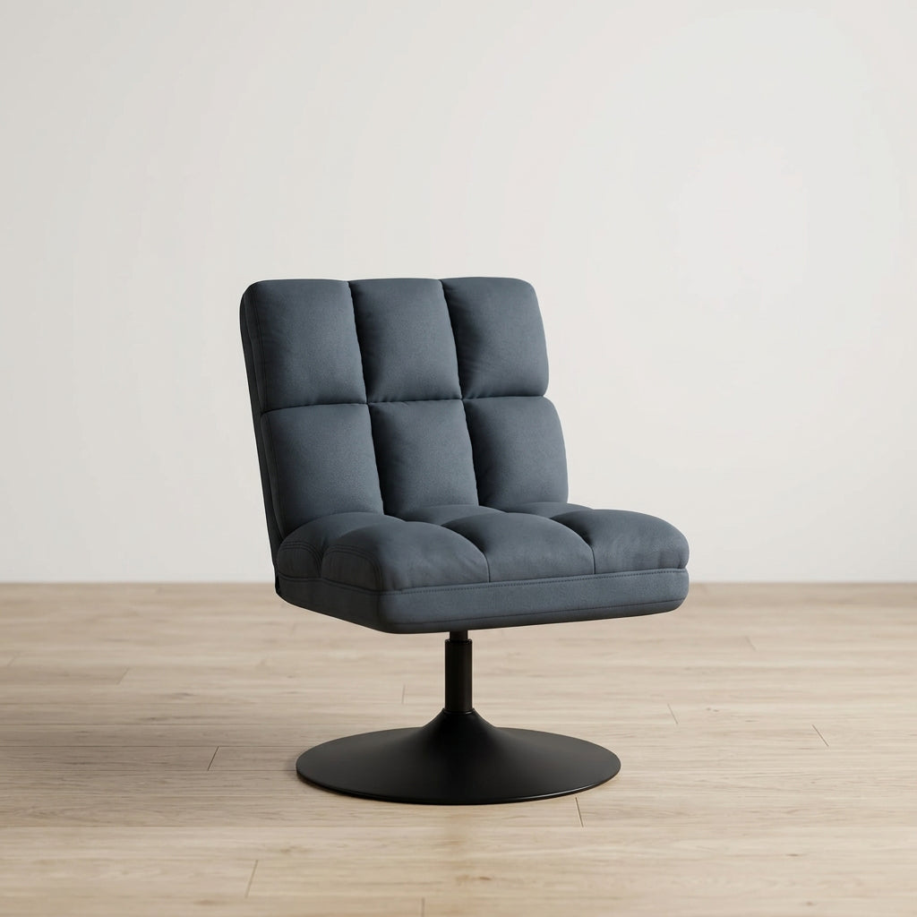 MCombo Swivel Accent Chairs, Modern Leisure Chairs for Living Room, Upholstered Armless Chair, Leathaire Fabric 4380