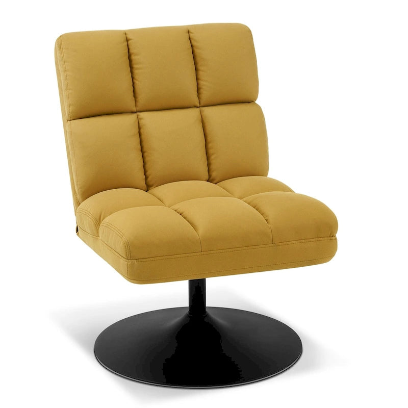 Swivel Accent Chairs, Modern Leisure Chairs for Living Room, Upholstered Armless Chair