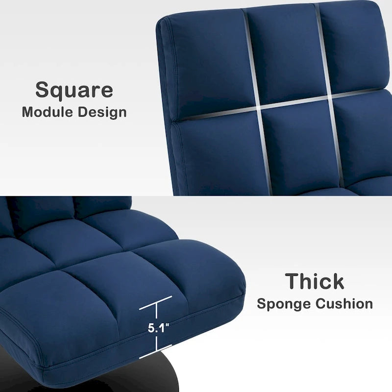 Swivel Accent Chairs, Modern Leisure Chairs for Living Room, Upholstered Armless Chair