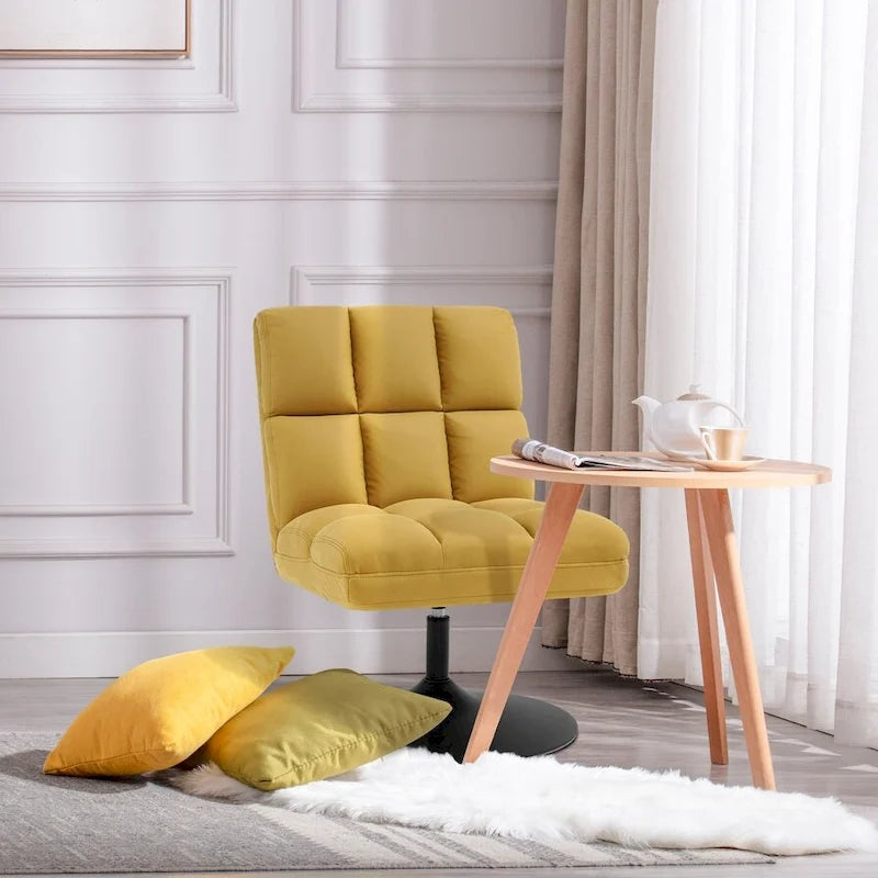 Swivel Accent Chairs, Modern Leisure Chairs for Living Room, Upholstered Armless Chair