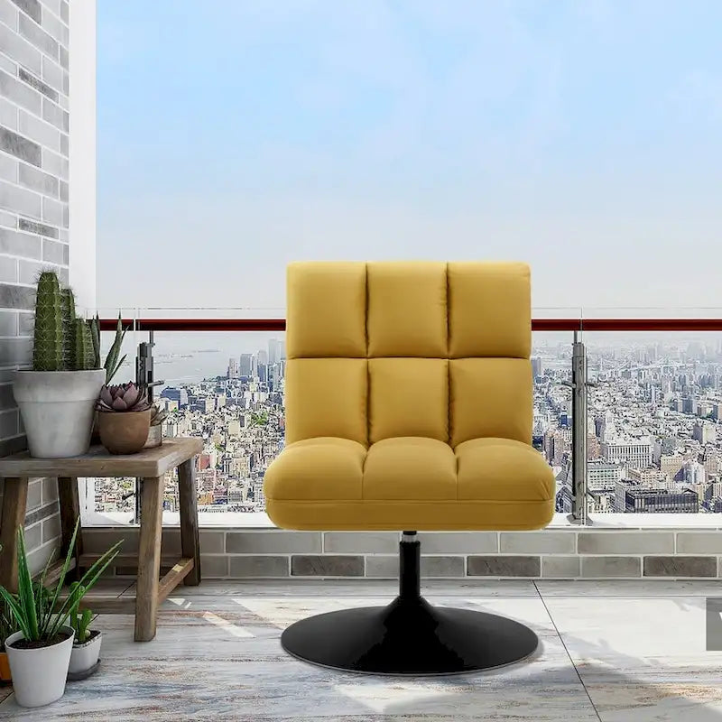 Swivel Accent Chairs, Modern Leisure Chairs for Living Room, Upholstered Armless Chair