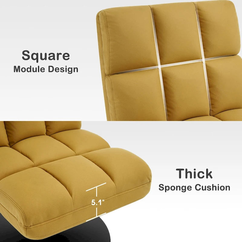 Swivel Accent Chairs, Modern Leisure Chairs for Living Room, Upholstered Armless Chair