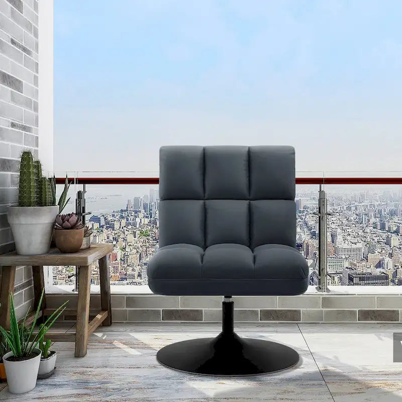 Swivel Accent Chairs, Modern Leisure Chairs for Living Room, Upholstered Armless Chair