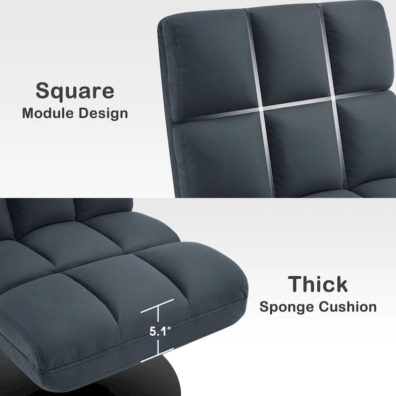 Swivel Accent Chairs, Modern Leisure Chairs for Living Room, Upholstered Armless Chair