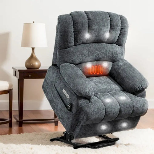 Chenille Large Electric Power Lift Massage & Heat, USB Port,Pockets