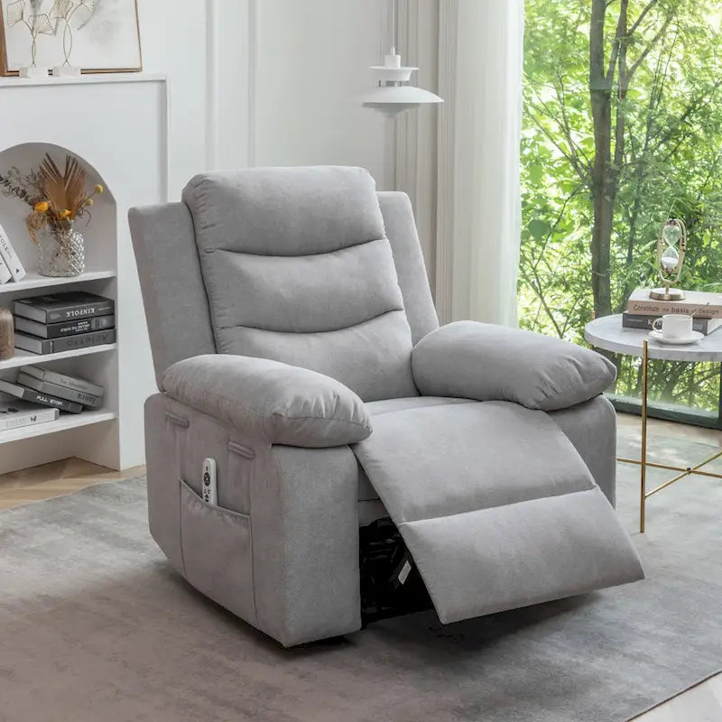 Electric recliner with seat heating and adjustable massage function