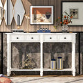 Console Table Sofa Table Easy Assembly with Two Storage Drawers and Bottom Shelf for Living Room, Entryway