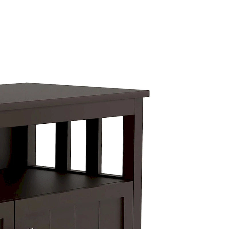 Classic Minimalist Wooden Sideboard with a Cabinet and an Open Storage Compartment