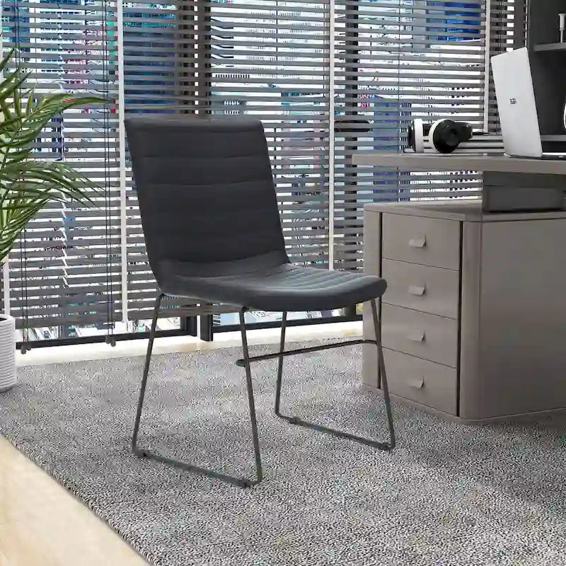 Leather Polyester Office Chair with Stainless Steel Base Series