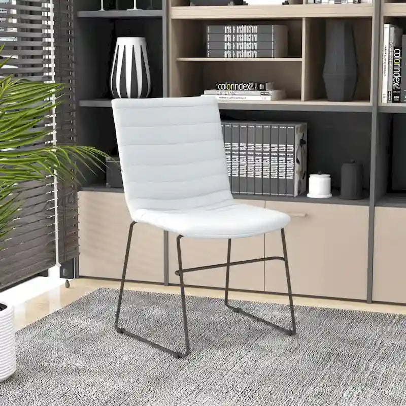 Leather Polyester Office Chair with Stainless Steel Base Series