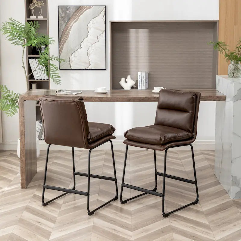 Upholstered 26-inch Counter Height Stools, Set of 2