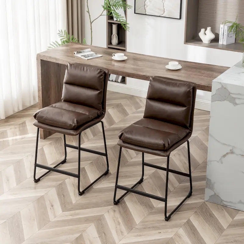 Upholstered 26-inch Counter Height Stools, Set of 2