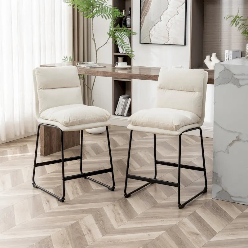 Upholstered 26-inch Counter Height Stools, Set of 2