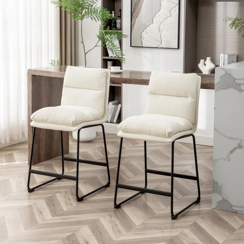Upholstered 26-inch Counter Height Stools, Set of 2