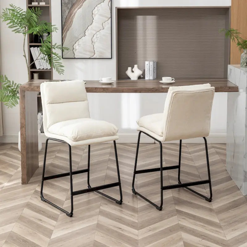 Upholstered 26-inch Counter Height Stools, Set of 2